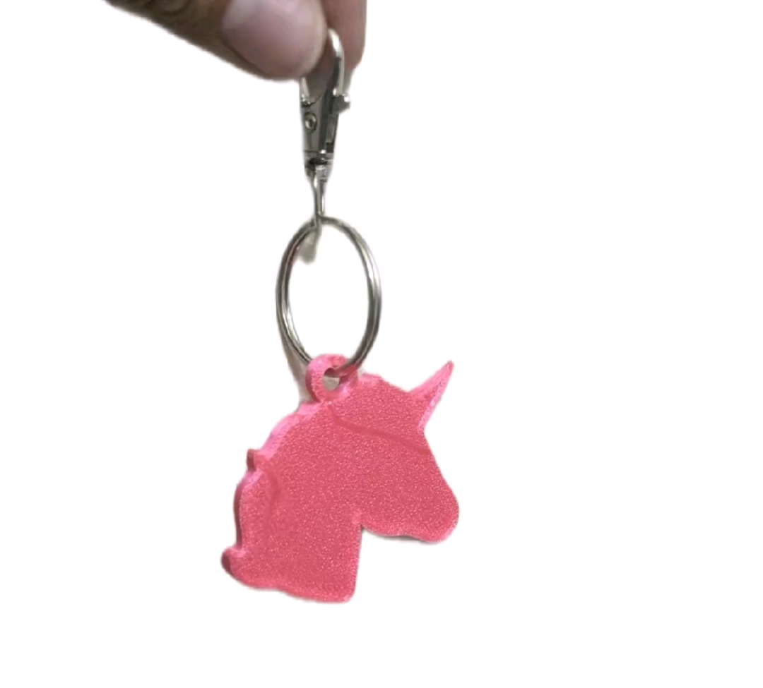 Pink Unicorn Keychain
