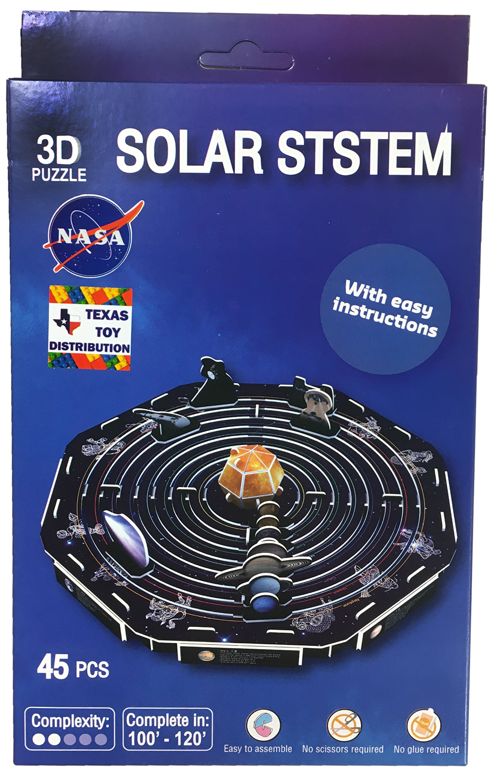 Solar System 3D NASA Space STEM Puzzle (45 Pcs)