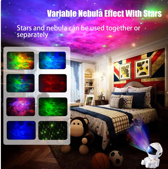 Nebula Projector Astronaut (Holding Star) Style Night Light with Remote