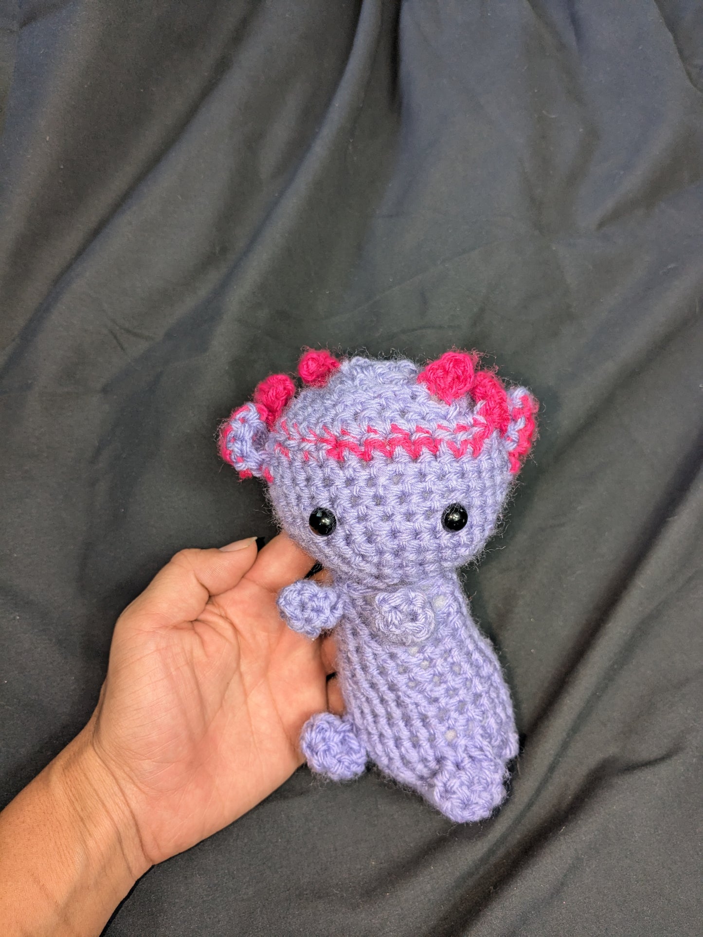 Crocheted Baby Axolotl