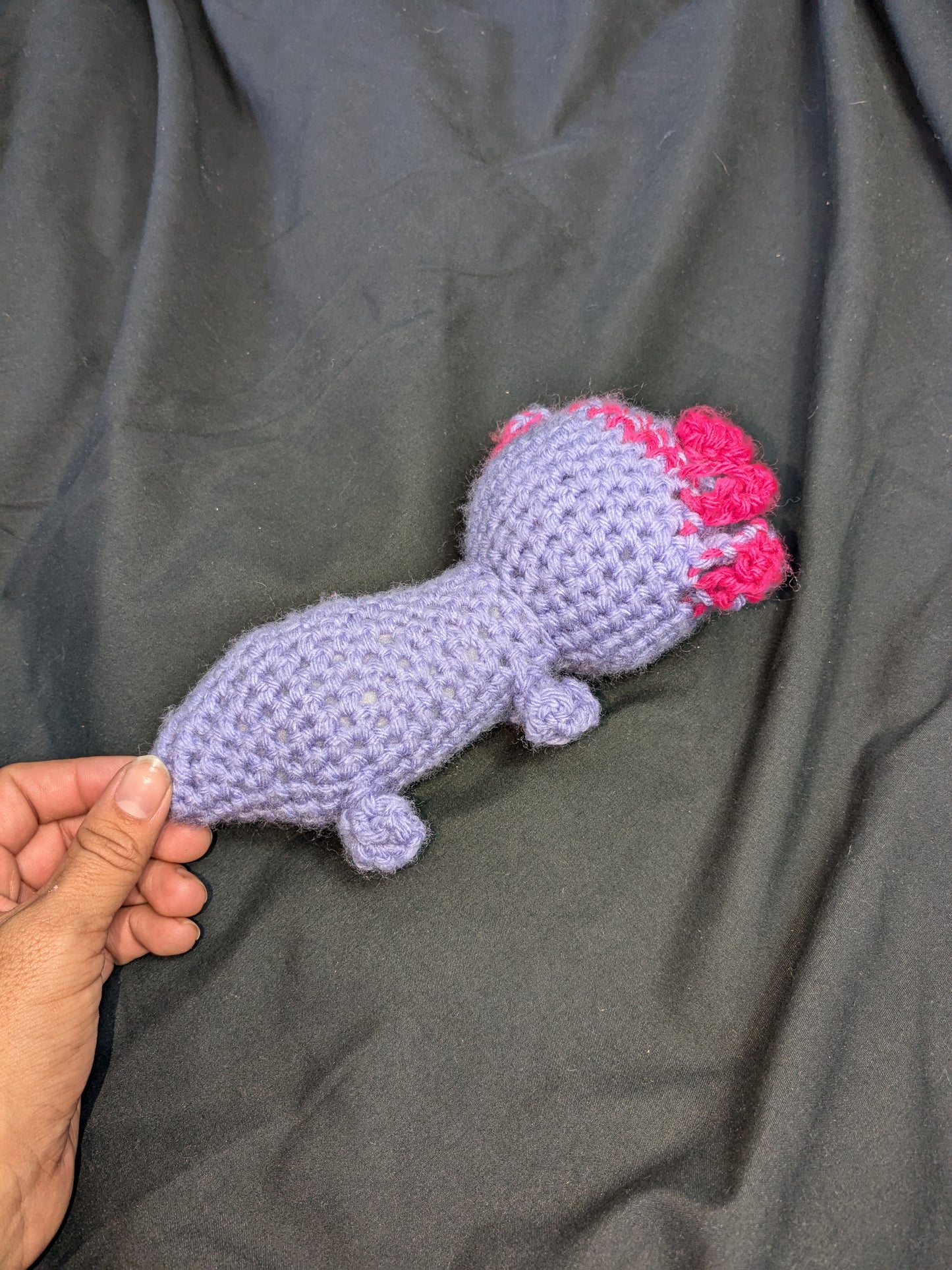 Crocheted Baby Axolotl