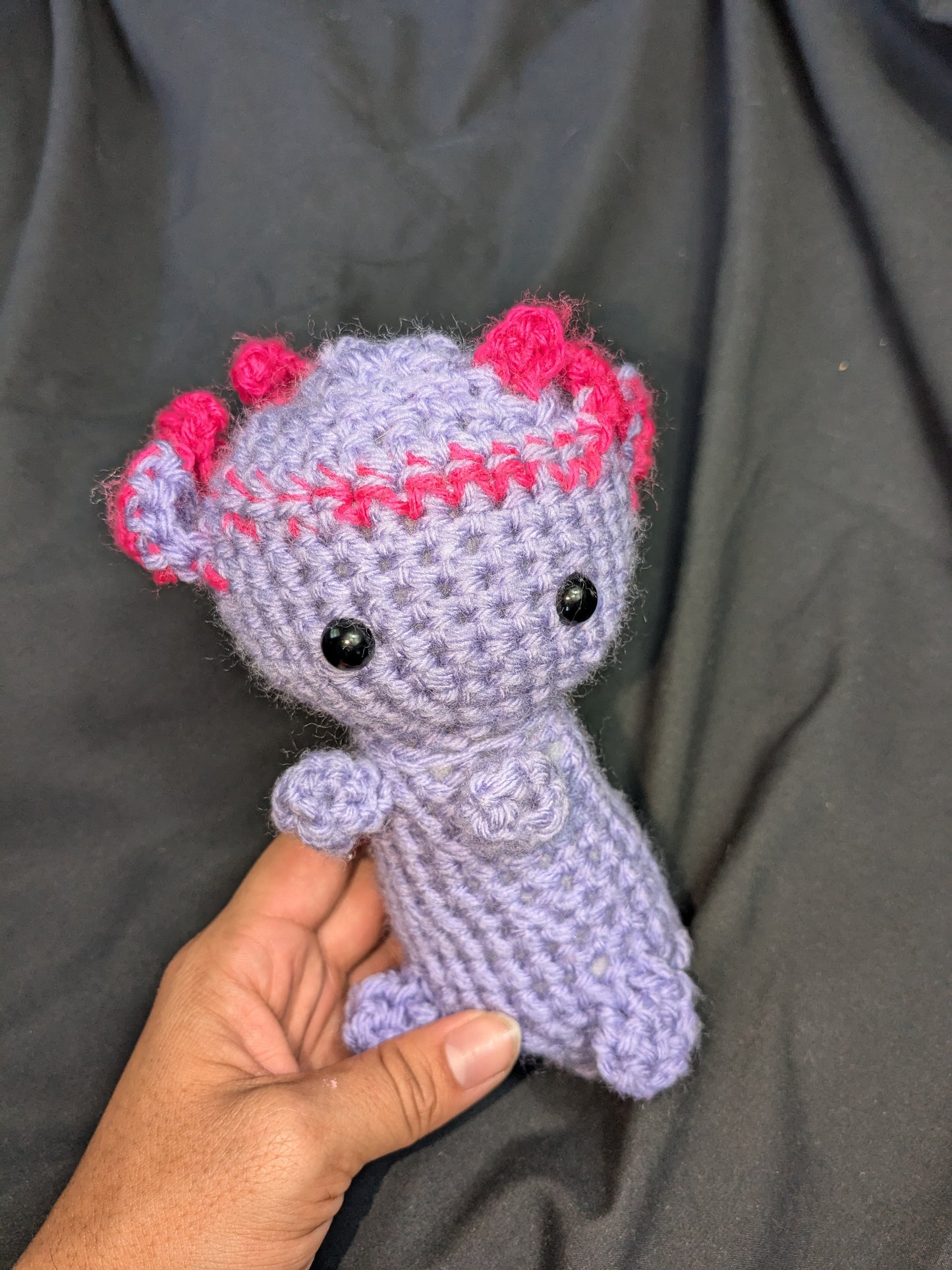 Crocheted Baby Axolotl