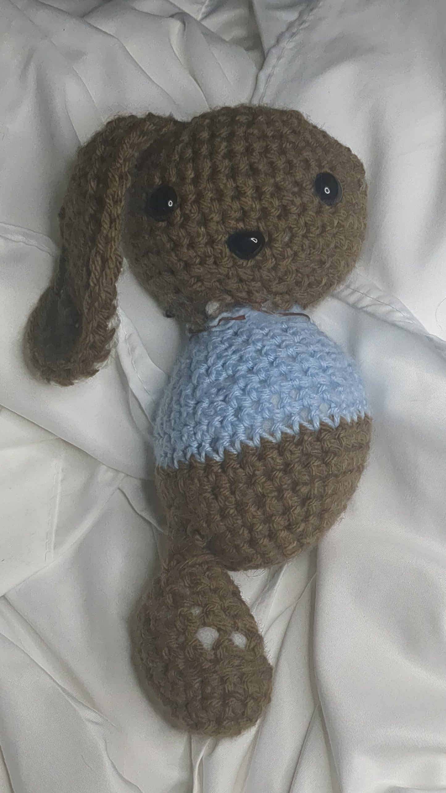 One legged One Eared Bunny Rabbit Crocheted by Janie