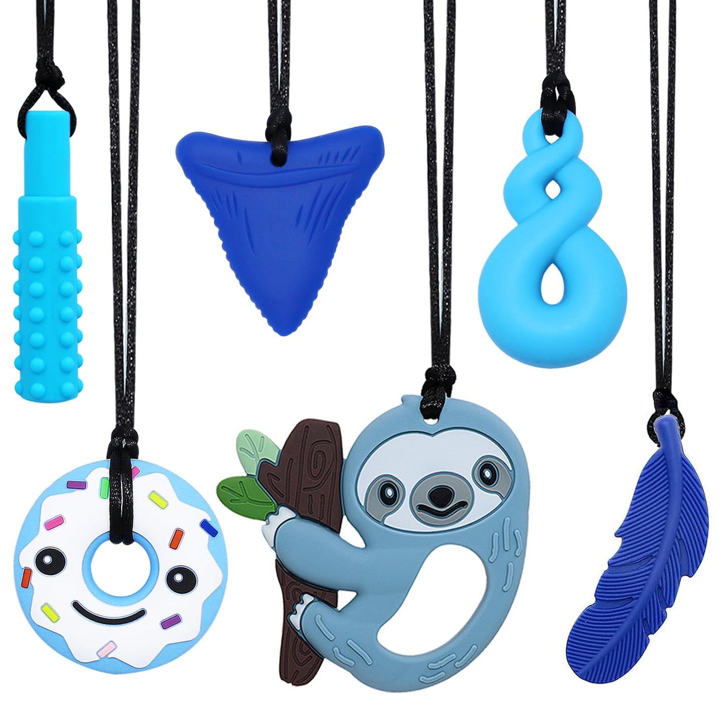 Chew Necklaces for Sensory Seeking Set of 6