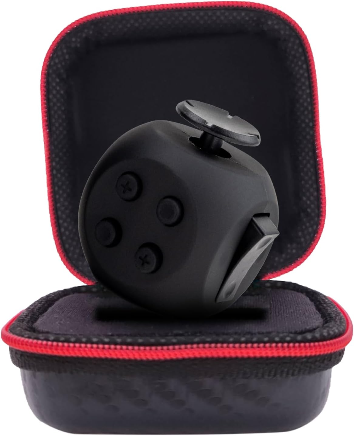 Fube Fidget Cube - 6 Sided Fidget Toys for Adults and Kids - Fidget Cube Toy for Stress Relief & Focus - Audible/Silent Fidget Cube for Kids, with Carry Case (Midnight)