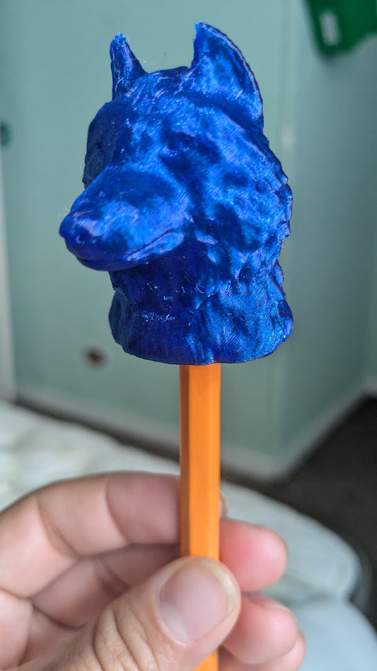Wolf Head Keychain/ Pencil Topper
